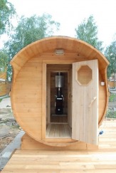 Готовая баня-бочка под ключ в Иркутске