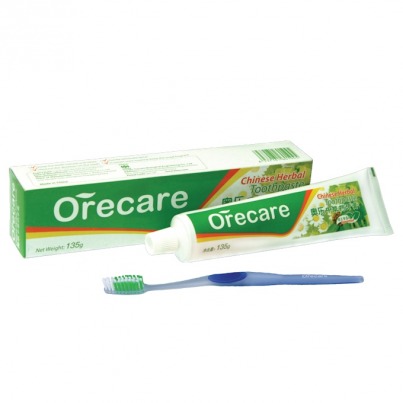 Зубная паста Orecare с экстрактами китайских целебных трав (с зубной щеткой)